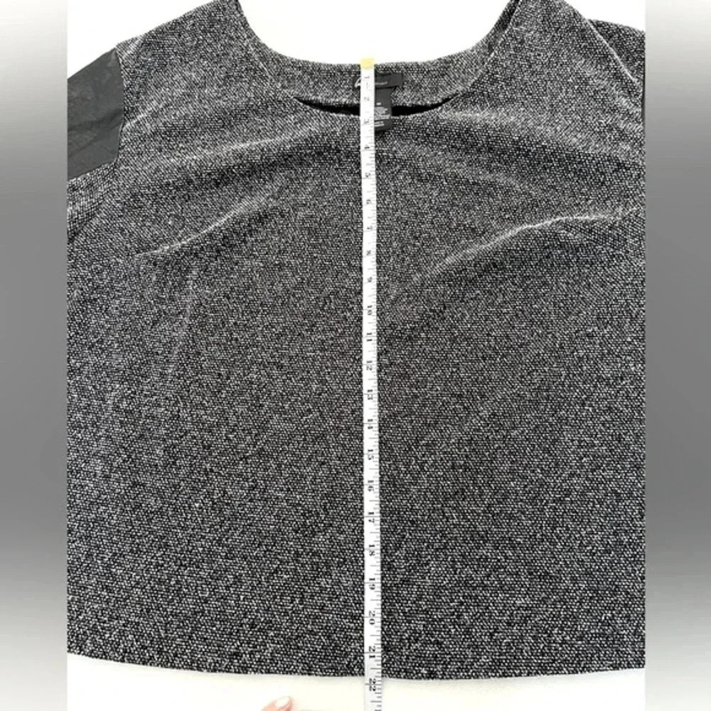 Lane Bryant/ Tweed-like  long sleeved top/ Vegan leather accents/ Size US 20 - Picture 5 of 6